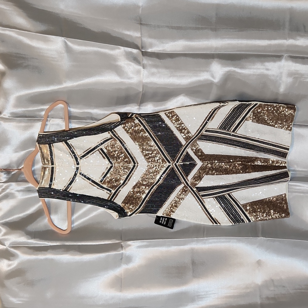 Aztec Sequin Bodycon Mini Dress | Express - Picture 4 of 14